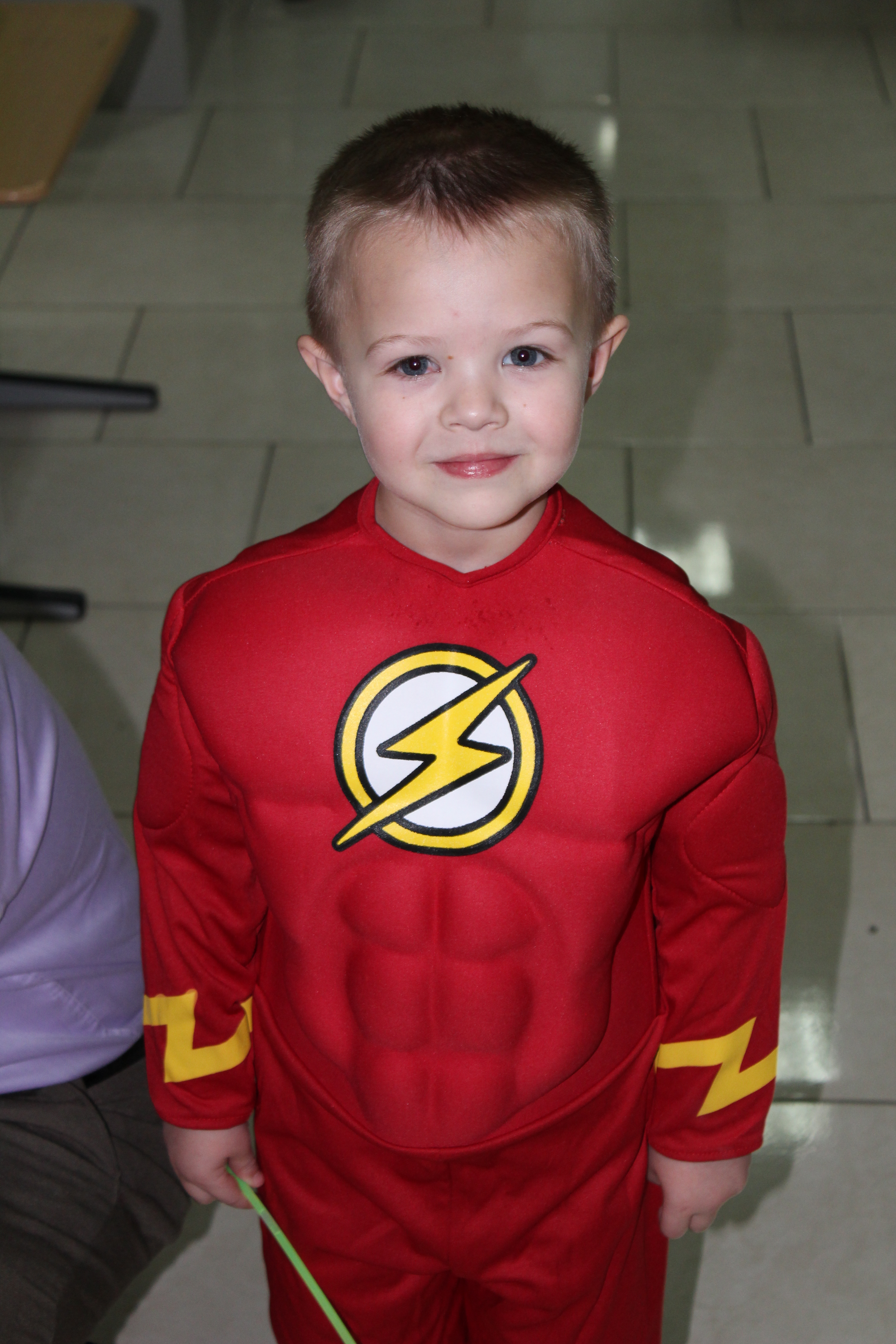 Student dressed as the Flash for Fictional Character Day