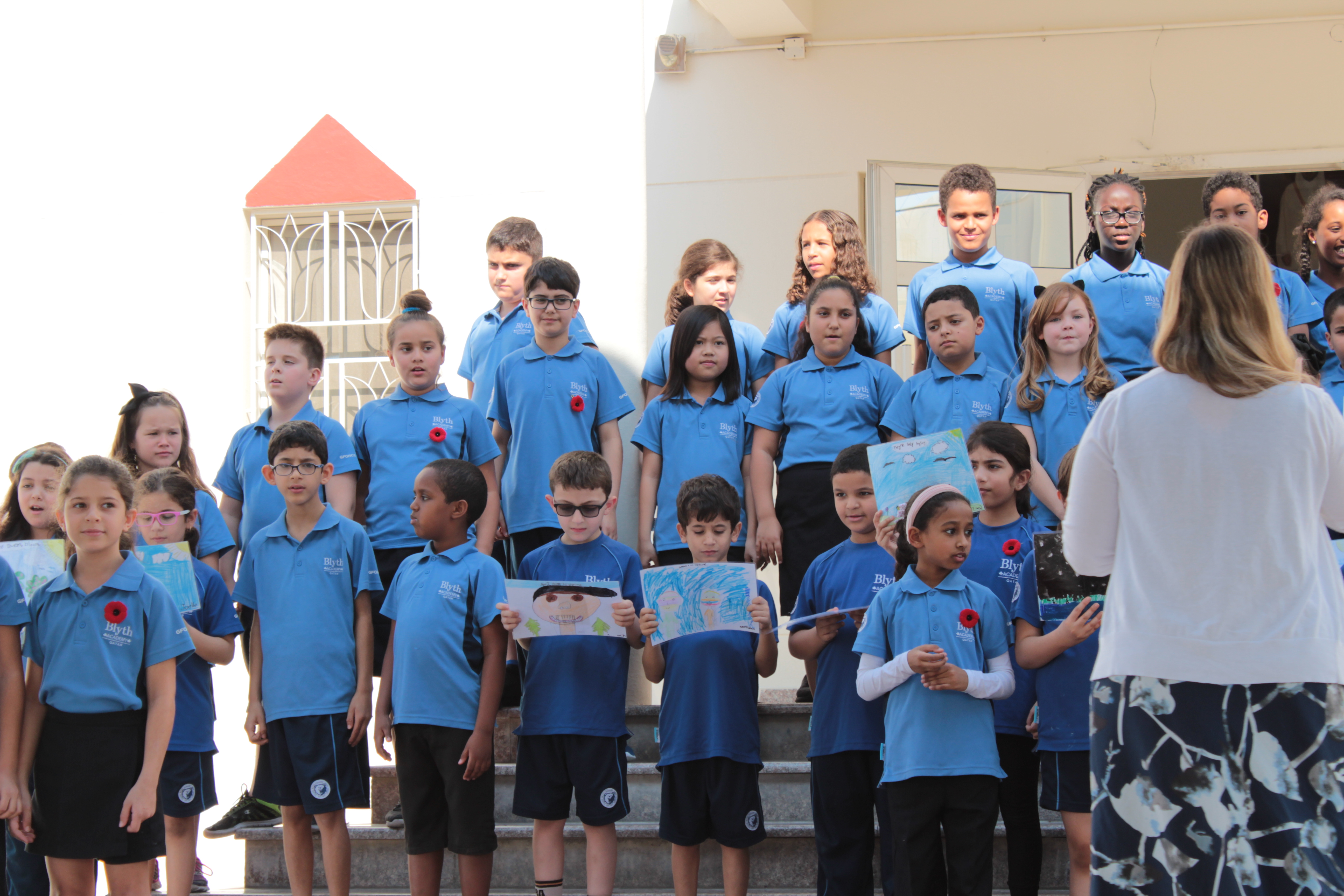 Students performing on Peace Day at Blyth Academy Qatar