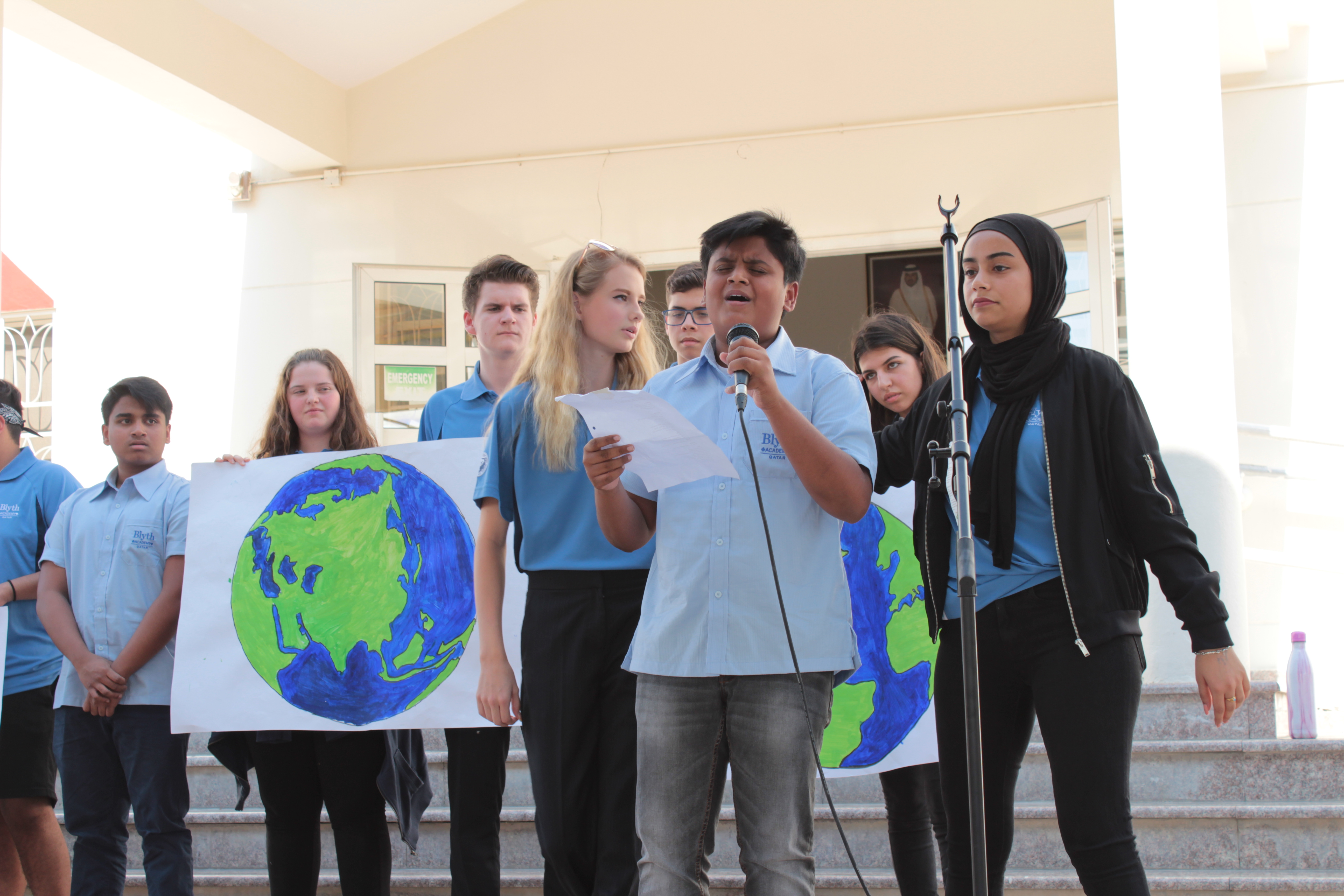 Students performing on Peace Day at Blyth Academy Qatar